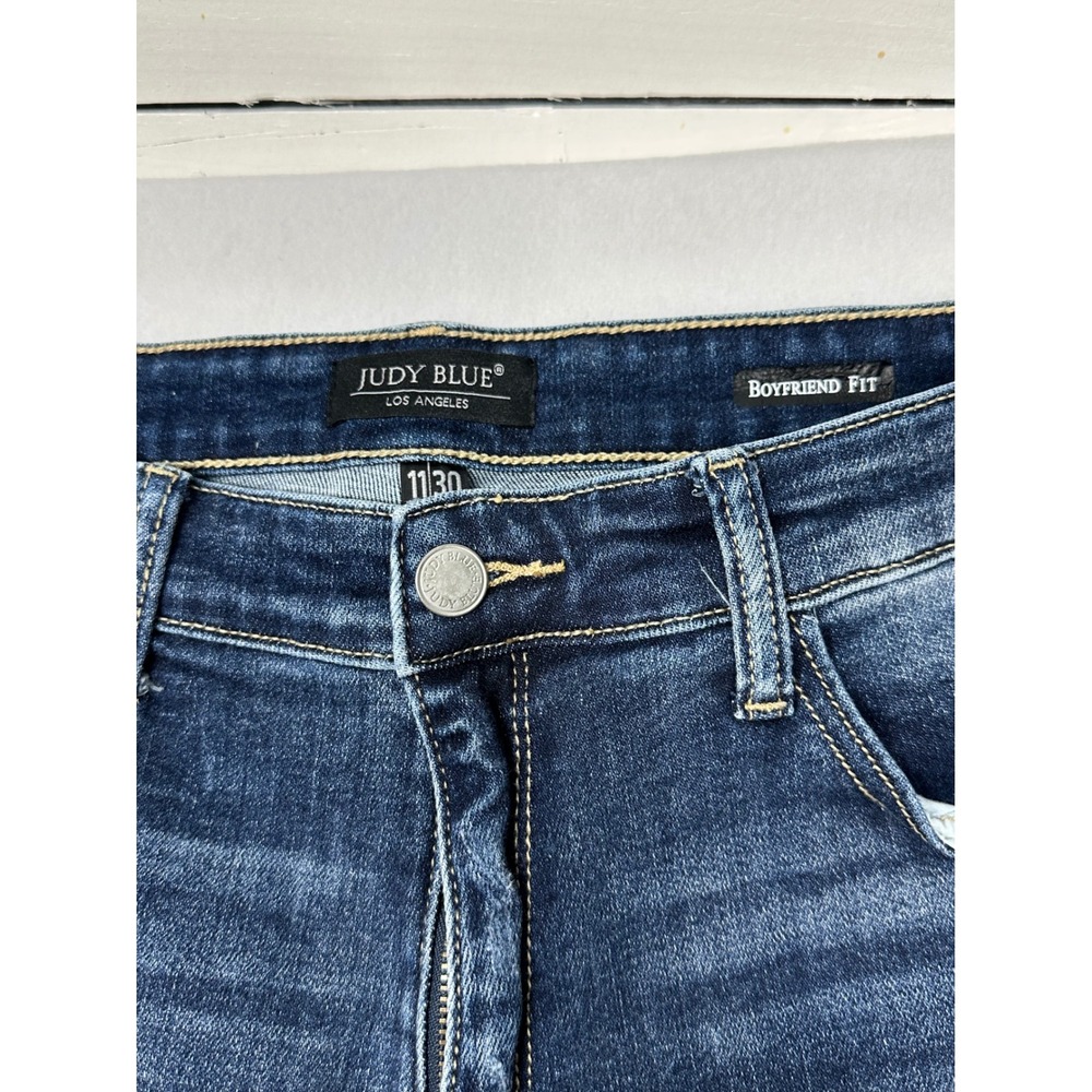 Judy‎ Blue Los Angeles Boyfriend Fit Distressed Dark Wash Denim Jeans  11/30